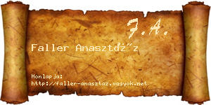 Faller Anasztáz névjegykártya